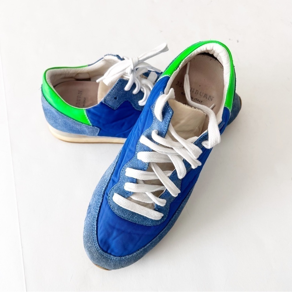 Sid Mashburn Sneakers Tennis Shoes Vintage Old School Blue Green Italy